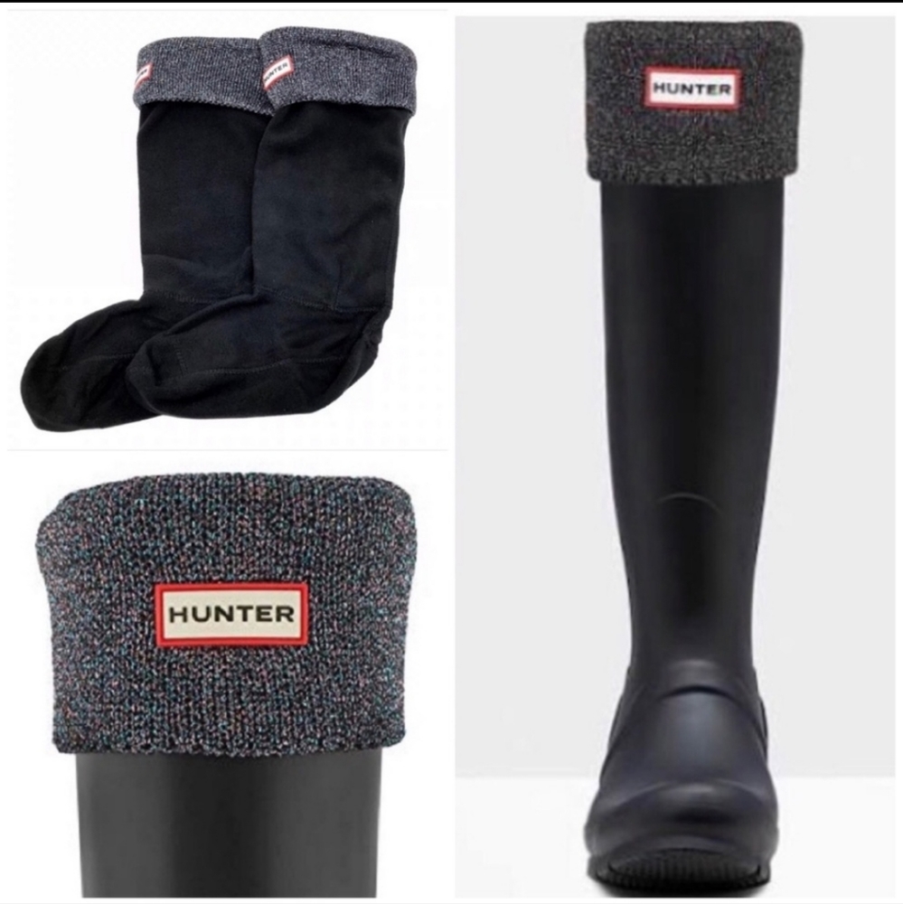 HUNTER Glitter Cuff Welly Boot Socks